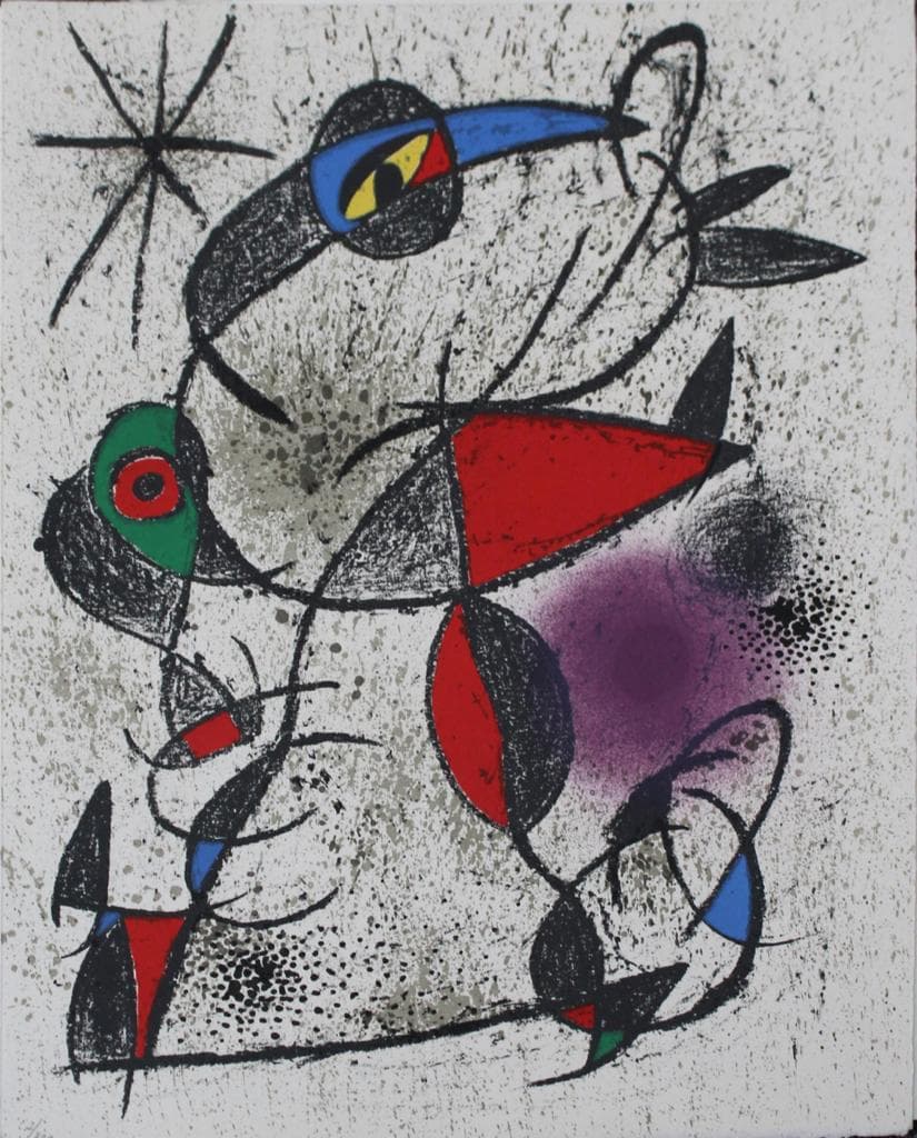 Abstract surrealist print (after Miró)