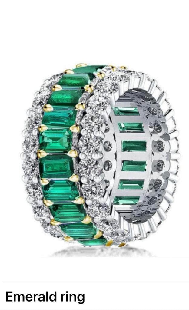 Emerald eternity ring, alternate view